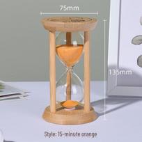 Šviečiantis mini smėlio laikrodis vaikų dantų valymui Bamboo Large 15 Min Orange