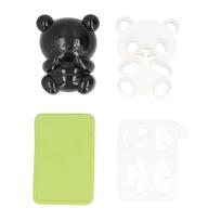 Panda Rice Ball Mold Food Grade Silicone Cute DIY Cookies Onigiri Mold for Kitchen Restaurants black