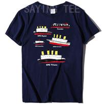 Titanic, Britanic, Carpathia, Poseidon Design T Shirt Funny Illustration Graphic Tee Top Short Sleeve Outfit Commemorate Apparel XL black