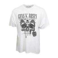 RARE! GUNS N ROSES MENS SKULL ROSE WHITE T SHIRT HOT NEW Unisex T-Shirt L gray