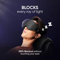 Frido 3D Eye Mask for Men & Women | 100% Blackout Sleep Mask | Zero Pressure Memory Foam for Eyelids & Lashes | Adjustable Straps for Travel & Me black