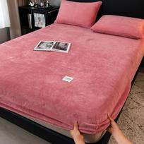Minkštas veliūrinis paklodė su gumyte 140/150/160/180x200cm Dekoratyvinė dygsniuota paklodė šildantis čiužinio užvalkalas pliušinė paklodė 90x200+30cm