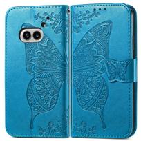 CMF Phone1 Leather Flip Case with Embossed Butterfly Design Phone 1 mėlyna