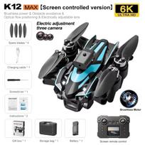K12 Max RC Dronas 8K HD Kamera Bešepetėlis Variklis 360° Kliūčių Vengimas ESC Oro Fotografija Su LCD Ekranu Sulankstomas Kvadrokopteris Dronas RC Žaislai 6K 1B mėlyna