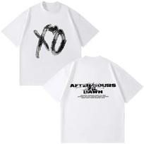 The Weeknd After Hours Til Dawn Tour Spausdintas T-shirt Unisex Moteriškas Hiphop T-shirt Vasarinis Trumpomis Rankovėmis Kvėpuojantis T-shirt Viršutiniai Drabužiai L white