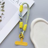Dopamine Rainbow Wrist Strap: Cute Cartoon Phone & Key Lanyard gray