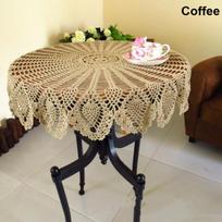 Rankų darbo nėrimo ažūrinis staltiesė Retro elegantiška vakarėlio apvali staltiesė 90cm/35.43inch Daugia dydžių namų puošybos staltiesė Diameter 65-70cm kava