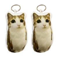 Miau Katės Balsu Aktyvuojamas Pliušinis Raktų Pakabukas Mielas Kalbantis Minkštas Žaisliukas Maišeliams Kuprinėms Juokinga Dovana Vaikams Studentams Size#2pcs beige
