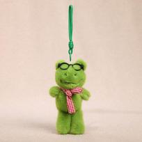 Cute Green Frog Plush Keychain Kawaii Stuffed Animal Bag Charm Pendant With Glasses And Accessories green