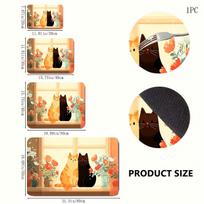 1Pcs Rubber Drying Mat With Cute Cat For Coffee Shop Restaurant Kitchen Carpet Tableware Durable Diatom Mud Table Mat Pet Mat 30*40cm beige
