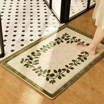Faux Wool Absorbent Floor Mat, American Retro Bathroom Rug, Home Toilet Entrance Door Mat 45*70cm #4 balta