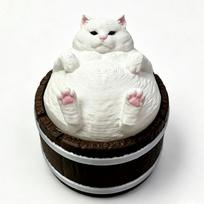 3D Printed Cat Clicker Toy Fat White Cat Bathtub Cat Toy Gift Fidget Toy  Home White cat gray