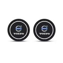For Volvo XC90 XC60 V50 S60 V70 V60 V40 S90 olestar AWD XC40 S 2PCS Car Coasters Water Cup Slots Non-Slip Mat Waterproof Cup Pad black
