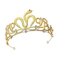 Cosplay Snake Headpiece Proms Birthday Hairbands Crowns Headwear Metallic Snake Halloween Oversized Headwear beige