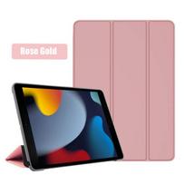 Funda Ipad 10“2 2021 m. dėklas PU odinis trigubas el. knygos dėklas, skirtas iPad 9 10.2 dėklas planšetiniams kompiuteriams, rankovėms IPad 9-osios kartos stovo dangtelis iPad 9th 10.2 rožinio aukso spalvos