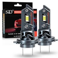 2Pcs 35000LM H4 H7 LED Headlight Bulbs Mini Canbus H11 LED H8 9005 HB3 70W Car Turbo Wireless Hi/Lo Beam Headlamp Auto Moto Plug&Play Lamp 6000K White H7 gray