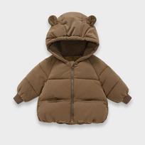 Kids Thickened Hooded Winter Padded Coat Korean Style Unisex Toddler Puffer Jacket 90cm ruda