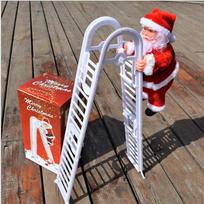 Electric Climbing Ladder Santa Claus with Music Xmas Tree Decorations Hanging Christmas Ornaments Tree Decor balta