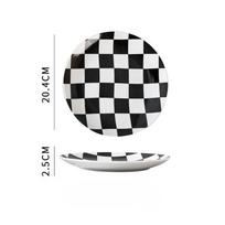 Creative Chess Grid Ceramic Plate Home Dinner Tableware Western Steak Plate Exquisite Bread Dessert Dishes Kitchen Utensils Home black