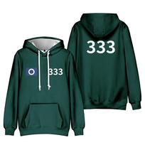 Fashion Squid Game 3 Print Clothes Streetwear Men Hoodies Sweatshirt Fashion Hooded Long Sleeve Pullover Tops XXS black
