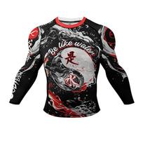 Popular Brazilian Jiu-Jitsu Rash Guard Surfing Jersey Beach Shirts Swimwear Diving Gym Shorts MMA BJJ Men Jiu Jitsu Fitness Tops L