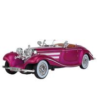 1/24 Mercedes-Benz 500K Klasikinio automobilio lydinio modelis Žaislinis automobilis Lydiniai Metalinis liejinys Garsas ir šviesa Automobilinis žaislas vaikams Transporto priemonė violetinė