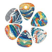 10 Painted Mixed Color Guitar & Ukulele Picks - Musical Instrument Accessories 0.71mm