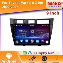 Automobilinis grotuvas skirtas Toyota Mark II 9 X100 2000-2007 Carplay galvos blokas Android Auto Radijas GPS 4G Navigacija Multimedija BT 2din DVD 4 core 1GB+32GB carplay orange