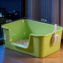Ypač didelė pusiau uždara, apsaugota nuo purslų kačių tualeto dėžė Meino kunams Extra Large Space - Splash Proof / Easy to Clean