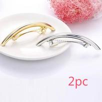 2 Pcs/set Fashion Ladies Hairpins Gold-plated/silver-plated Pure Arc Tube Hairpins Hairpins Girl Metal Hair Accessories gold  silver white