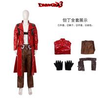 Devil May Cry Dante cosplay anime character costume two-dimensional halloween clothes leather trench coat One size fits all red