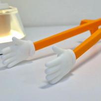 Mini Finger Snack Chopsticks Game Controller Shaped Plastic Training Sticks For Gamers Eating While Gaming No Dirty Hands gray