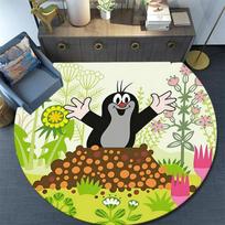 The Little Mole Round Area Rug,Carpet Rug for Living Room Bedroom Sofa Playroom Decor,Non-slip Floor Mat 80cmx80cm black