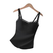 Šiltas moteriškas camisole tankas su krūtinės pagalvėlėmis ir gražia nugara – Patogus integruotas pamatinis sluoksnis XL for 125-140 lbs juoda