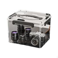 Kameros objektyvų laikymo dėžutė, Atspari drėgmei sausa dėžutė, Elektroninės įrangos organizatorius, Nešiojama, Didelė Transparent Gray 38.5x30.5x28.5cm