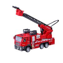 1/32 Gaisrinės mašinos žaislinis modelis su garsu, šviesa, kopėčiomis, gaisrinės mašinos ratukais, atitraukiamas, purkštuvas, gelbėjimo transporto priemonė, berniukų dekoracija, dovanos red