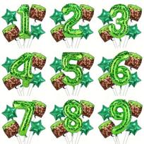 Skaitmeninis Balionų Rinkinys Vaikų Gimtadienio Šventės Dekoravimui Steve Rinkinys Number 6 green