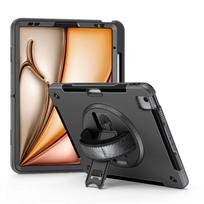 IPad Air 13-inch Shockproof TPU Case With Kickstand Magnetic Anti-Slip Grip Matte Finish Black Purple beige