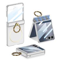 Suitable for Samsung Z Flip7 Folding Mobile Phone Case Ultra Thin Shaft Full Inclusive Ring Fashionable Magnetic Thin Ring Wireless Charging SM-Flip7