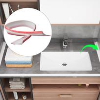 Bath Seal Trim Silicone Shower Tray Water Barrier Retaining Strip Sealing Performance Straight Line Installation 1 meter gray