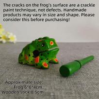 Portable Wooden Frog Guiro Rasp Handcrafted Colorful Frog Rasp Musical Instrument Lucky Lucky Frog Crafts Gifts black