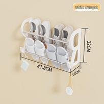 Wall-Mounted Hole-Free Shoe Rack: Simple, No-Installation, Multi-Layer Storage for Bathroom or Door gray