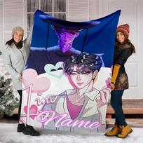 Personalized Custom Name Blanket - Kpop Demon Hunters Print Design,Blanket for Sofa,Bed,Travel,Camping - Soft and Warm, Great Gift 80cmx120cm blue