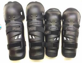 Off-road Motorcycle Knee and Elbow Pads Set for Competition Sports Gear - 4 Pieces One Size, 4-piece Set black