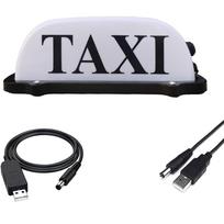 USB įkraunama baterija Taksi ženklas, Stogo taksi ženklas su magnetiniu vandeniui atspariu taksi automobilio stogo apšviečiamas ženklas balta