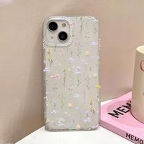 Gėlių telefono dėklas iPhone 14 Pro dėklui iPhone 13 11 12 16 15 Pro Max Plus 12 Mini Smūgiams atsparus Matinis Skaidrus Estetinis Dangtelis For iPhone 12 12Pro white