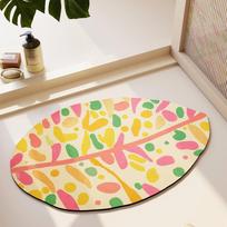 Quick-drying Floor Mat Non-Slip Entryway Rug Modern Bedside Carpet  for Bathroom&Toilet Decoration 01 beige