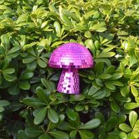 Mushroom Disco Ball Mirror Reflective Home Decoration Crafts Mushroom Ornaments Technology Bar Atmosphere Decoration Miniatures purple