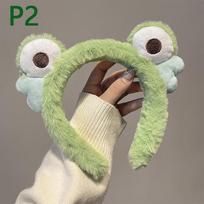 1Pc Funny Frog Cartoon Cute Headband Crown New Plush Big Eyes Headband Women'S Face Wash Headband Children'S Hair Accessories 2 beige