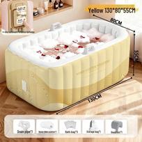 Automatinė pripučiama sulankstoma vonia suaugusiems ir vaikams - Viso kūno ir pėdų vonia 130x80x55 cm white